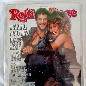 Tina Turner and Mel Gibson Mad Max Vintage Rolling Stone Magazine August 2 1985